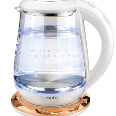 Electric kettle, 304 stainless steel heating plate, heat-resistant glass   wechat:13510231336