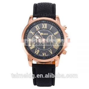 Wholesale price leather stainless steel watch