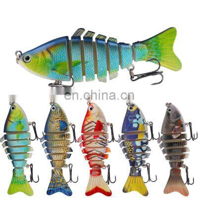 NEW color design 10cm 15g 7-section multi jointed plastic hard fishing lure for freshwater saltwater fishing