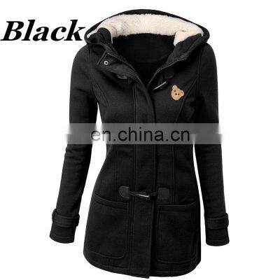 Wholesale Custom Ladies Plus Size Casual Blouse Crop Horn Buckle Zipper Cardigan Outer DIY Guillotine Bear Hoodie S-5XL photo-2