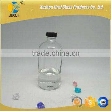500ml & 250ml Blue Clear Boston Round Glass Lotion Bottle