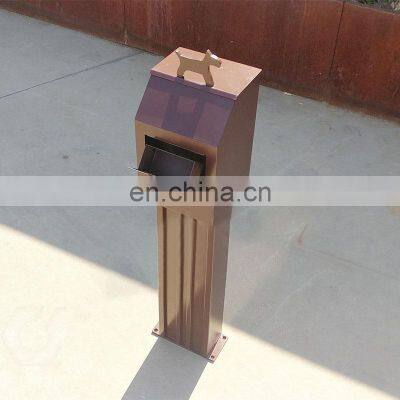 Introducing New Model Rectangle Steel Metal Outdoor Custom Dog Station Pet Waste Bin photo-2