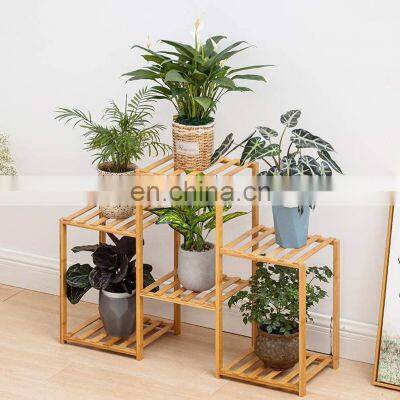 Bamboo 6 Tier Plant Stand Rack Multiple Flower Pot Holder Shelf Indoor Outdoor Planter Display Shelving Unit for Patio Garden photo-5