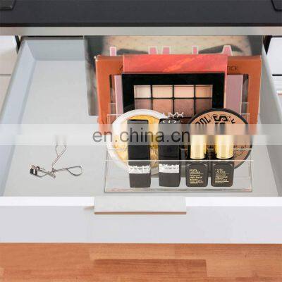 Acrylic Makeup Palette Organizer Holder Premium Makeup Holder With 7 Slots Acrylic Storage for Counter Tops, Dressers, Dorms