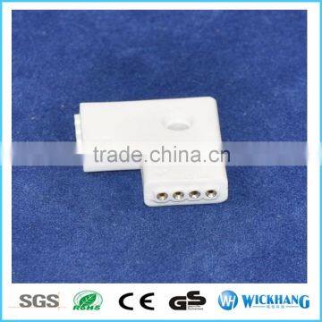 4 Pin 2 reels strip to strip L shape female connector for RGB LED flexible strip