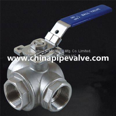 R424 2 Pieces Three Way Ball Valve