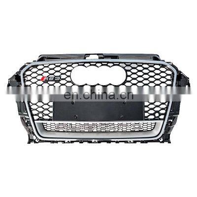 Automotive plastic honeycomb grille for Audi A3 2014-2016 auto front bumper grill for Audi RS3 quattro style