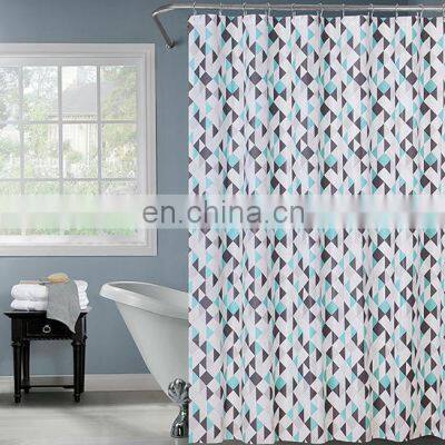 Wholesale Custom Printed Peva Triangle Geometry Style Shower Curtain photo-2
