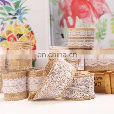 Wholesale Jute Burlap Lace Ribbon Hemp Roll Clothe photo-3