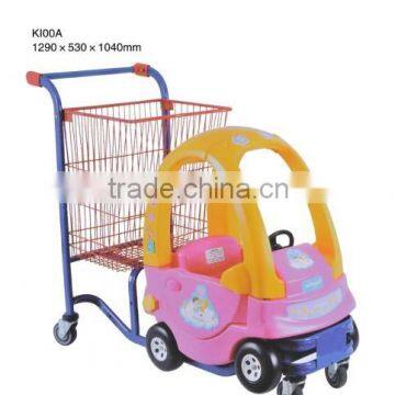 cute Kids Shopping Cart With A Toy Car