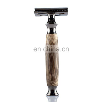 Private Label Razor Blade Black Bamboo Wood Double Edge Safety Razor