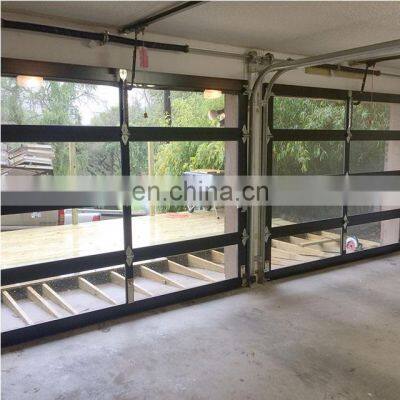 8x8 ft Aluminum Alloy Frosted Tempered Glass Sectional Garage Doors