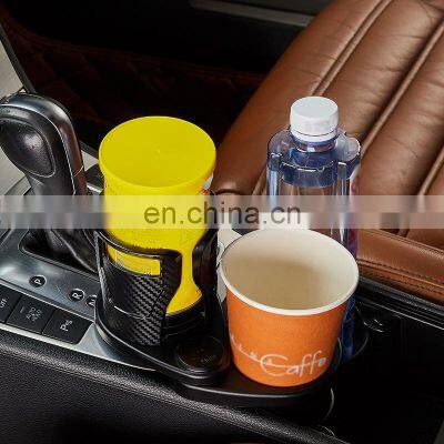 All Purpose Water Coffee 2 in 1 Drink Expandable 360 Rotating Dual Multifunction Car Cup Holder