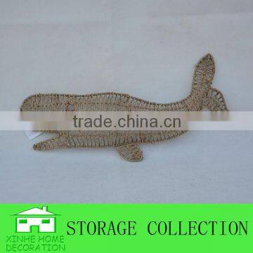 vintage vivid whale hanging seagrass handwoven wall decoration