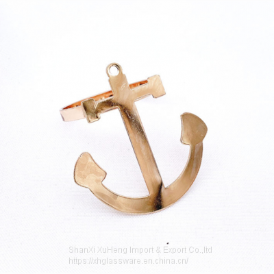 Eco-friendly Metal Gold Ship Anchor Napkin Rings Serviette Holder for Wedding Party Restaurant Home Table Decoration photo-5