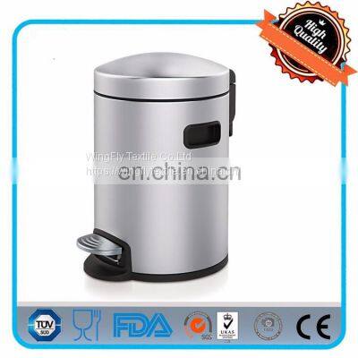 5 liter stainless steel sliver waste bin with plastic foot pedal and ear kitchen waste bin for household/restaurant