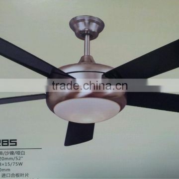 Living room decorative matt sliver wood blade ceiling fan