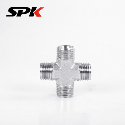 Marine Hydraulic Fluid Carbon Steel Ferrule-Type Four-Way Pipe Fitting, XD Hydraulic Oil Pipe Transition, Stainless Steel Fitting Factory