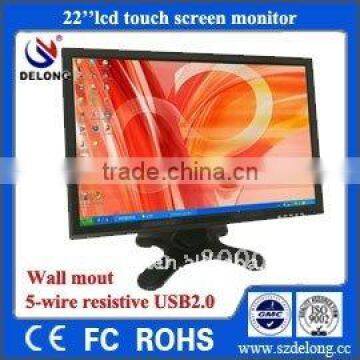 22inch CCTV Lcd Monitor With AV/DVI/VGA/5-wire Resistive