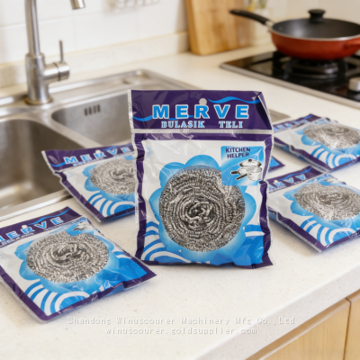 Boule d'éponge en acier inoxydable pour le nettoyage de la grande cuisine de 50 g, éponge durable et résistante aux taches