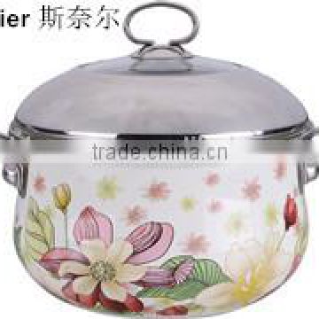 Classic enamel pot with full decals