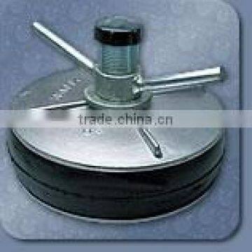 Durable Aluminium Testing Plug with Single Rubber Seal and By-Pass - for piping between 100 - 600 MM