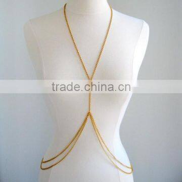 Double Loop Gold Body Chain Body Jewellery for Women and Teens