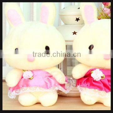 stuffed and plush toy rabbit with dress