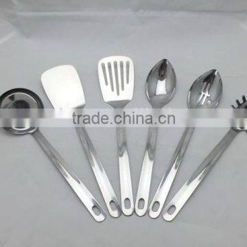 Unpatterned Stainless Steel Kitchen Utensil Set of 6 pieces