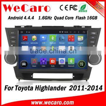 Wecaro WC-TH1062 Android 4.4.4 car multimedia system 10.1" for toyota highlander car dvd player WIFI 3G Playstore 2008-2014