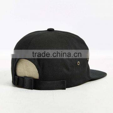 Promotional Black Cotton no Logo Blank Strap Back Hat photo-3