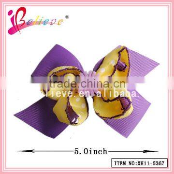 Yiwu market factory wholesale ribbon hair bow clip,fabric ribbon bow hairgrips