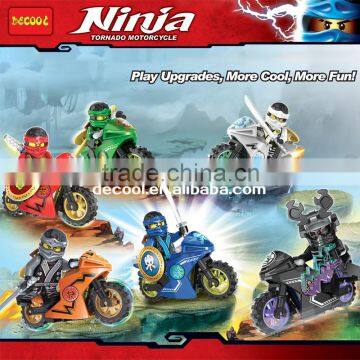 Decool 10017-10022 Ninja Motorcycle 6pcs/lot Minifigure Toy Building Bricks Blocks Toys