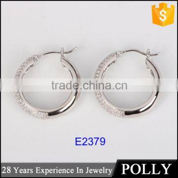 Chinese jewellery s 925 silver CZ sex hoop ring type earring factory wholesale