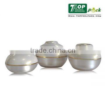 2015 Hot Selling Pearl White Plastic Cream Jar for Skin Care Cream 30g 50g 10g