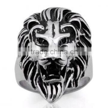 Lion logo in high relief stainless steel casting rings jewelry