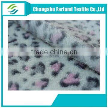 double sided leopard printed coral fleece fabric