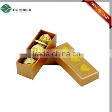 custom luxury gold cardboard paper chocolate candy box with tray