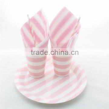 Wholesale Party Supply Disposable Taleware Paper Plate Paper Cup Paper Straws Paper Napkin