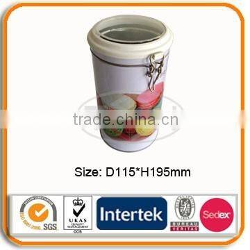 Airtight tin coffee canister