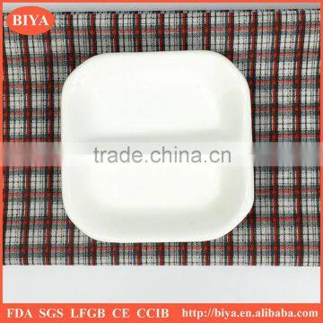 dish plate france porcelain square two 2 divide small food dishes plate for seasoning oil juice or soy sauce ceramic, bone china