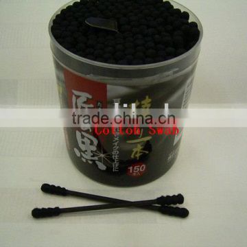 150 Pcs Black Cotton Swabs(spiral tipped)