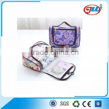 Folding cosmetic bag makeup bag with compartments