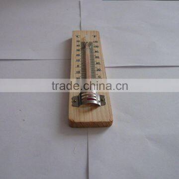 Household Indoor Wooden Thermometer Double Scale C / F High Quality and Eco-friendly Red Kerosene Filled Black Printed w/ Hook photo-3