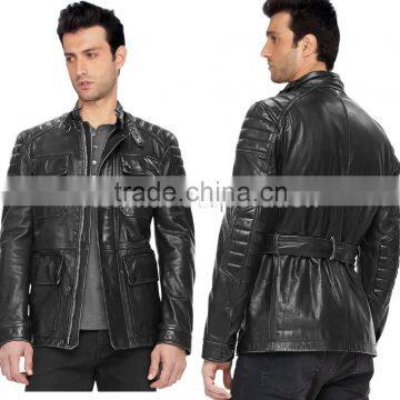 2015 MEN'S GOTHIC BIKER STYLE LEATHER JACKET STEAMPUNK GOTH