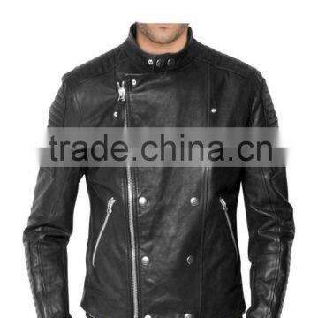 MANDARIN COLLAR MENS BIKER JACKET