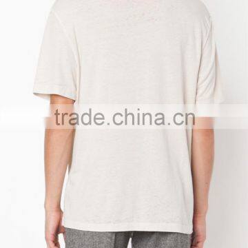 Summer Men Short Sleeve o Neck Faded Cotton Blank T-shirts photo-4