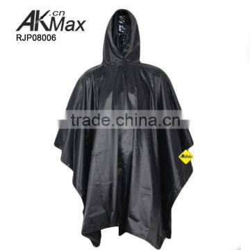 Outdoor Black Military Raincoat Military Poncho With Tents Purpose