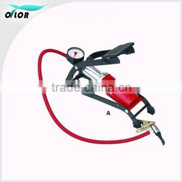 High quality Single Barrel Foot Pump with Dial Tire Gauge