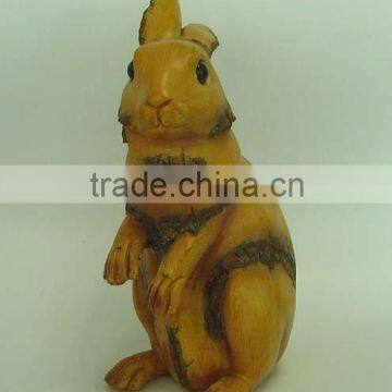 9-3/4"H Polyresin rabbit in wood look